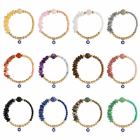 Bracelet élastique en pierres naturelles et cristaux, avec pendentif porte-bonheur, pour femme, vente en gros, faible MOQ, Woying