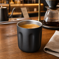 Fabricant d'origine – Tasse à café en métal 10 oz avec pochette en feutre – Service OEM complet – Couleurs Pantone assorties pour la vente en gros