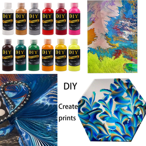 Lot de <span class=keywords><strong>4</strong></span> <span class=keywords><strong>couleurs</strong></span> de peinture acrylique fluide 60 ml pour coulage, avec logo <span class=keywords><strong>personnalisé</strong></span>, pigment DIY pour ours en acrylique fluide - Product Image 2