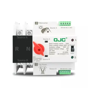 Hot seller QJC 2P 1Phase 4 wire Din Rail ATS for PV and inverter Dual Power Automatic Transfer Selector Switches Uninterrupted