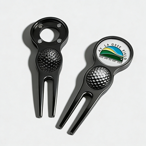 Accessoires <span class=keywords><strong>de</strong></span> golf : Outil <span class=keywords><strong>de</strong></span> réparation <span class=keywords><strong>de</strong></span> divots à ressort <span class=keywords><strong>or</strong></span> et noir, serviette <span class=keywords><strong>de</strong></span> golf shotgun, nettoyeur <span class=keywords><strong>de</strong></span> clubs, outils pour tees <span class=keywords><strong>de</strong></span> golf - Product Image 1