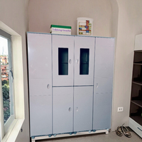 Armoire de rangement moderne à six portes en plastique ABS, panneaux solides, meuble de maison pour vêtements, idéale pour chambre ou salon