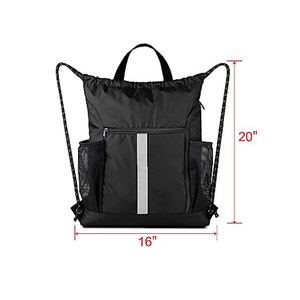 Sac à dos de sport en nylon pour homme avec cordon de serrage et logo personnalisé Bsci, idéal pour le football, la gym, le soccer et le basketball - Product Image 3