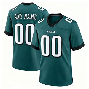 Maillots de football américain à manches courtes personnalisés avec nom et numéro du joueur, respirants, à séchage rapide, vente en gros, très demandés - Product Image 1