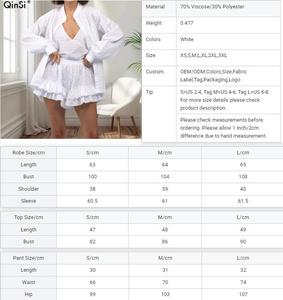 QINSI Autumn Plaid Women Nightwear Pajamas O Neck Full Sleeves <strong>Top</strong> Lace up <strong>Vest</strong> Shorts 3 Piece Pajamas Casual Lounge Wear Set - Product Image 6