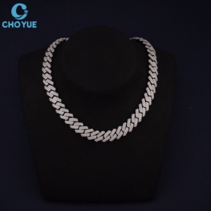 Collar de Cadena Figaro con Moissanita VVS al por Mayor, Chapado en Rodio sobre Plata 925, Joyería de Lujo con Incrustaciones de Diamantes, Unisex, para Uso Diario - Product Image 5
