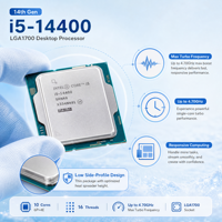 Intel Core I5-14400 Generasi ke-14 CPU Desktop 10 Core 16 Thread hingga 4.7GHz 20MB Cache LGA1700 Prosesor Grafis UHD 730 Tersedia