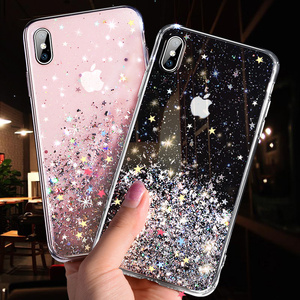 Custodia in Silicone trasparente con Glitter Glitter per iphone 11 Pro Max XR X XS MAX 7 8 6s Plus <span class=keywords><strong>Cover</strong></span> per <span class=keywords><strong>samsung</strong></span> S8 <span class=keywords><strong>S9</strong></span> S10 - Product Image 5