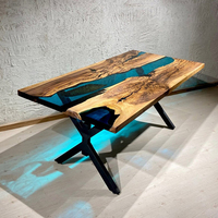 Livraison rapide Produit Meubles de salon Acheter Lampes en pierre 3D avec feuilles polies de 40 mm Résine époxy Fleurs Tables avec chaise