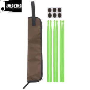 2023 Jingying Music Nylon/Maple 5A Drum Sticks Silent Sticker Drum Stick Bag Drum Kit Accessories Three Piece Set