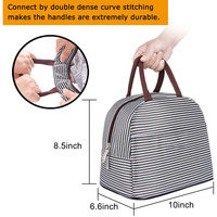 Sac isotherme pour le déjeuner pour hommes et femmes, boîte à lunch portable isolée pour garder les aliments frais
