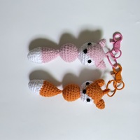 Nouveau porte-clés pendentif en peluche renard, fait main au crochet, en coton PP, imprimé en typographie - Charme de sac créatif et mignon (Influenceur)