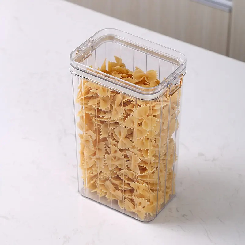 Organizzatore cucina farina di fagioli noci cibo secco contenitore contenitore trasparente per animali domestici grande contenitore di plastica impilabile per alimenti