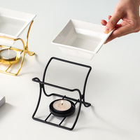 Diffuseur d'huiles essentielles en métal doré de luxe, aromathérapie, chauffe-cire, porte-bougie chauffe-cire, brûleur à huile pour le yoga, le spa, la décoration de la maison