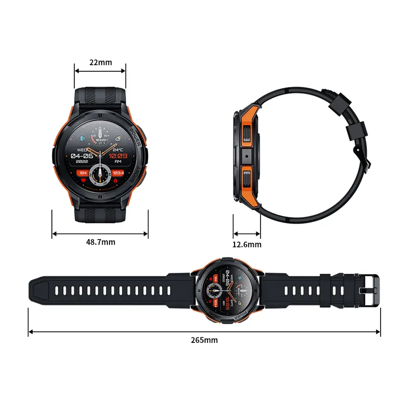 2023 466*466 AMOLED C25 smartwatch BT calling VC30F true heart rate SPO2 monitoraggio Outdoor sport men smart watch C25