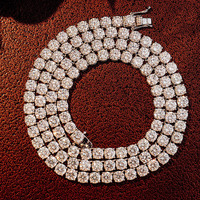 Stokta takı seti 5mm 6mm Moissanite tenis bilekliği zincir kolye erkekler 925 ayar gümüş Hip Hop takı gemi hazır