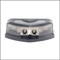Bloc de distribution d'alimentation audio pour voiture 4 voies, 2 entrées 0,2/4 AWG vers 4 sorties 0,2/4 AWG, répartiteur de masse pour amplificateur avec couvercle
