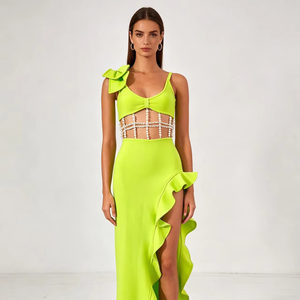 Bettergirl 2026 Nuovo Abito <span class=keywords><strong>Lungo</strong></span> <span class=keywords><strong>Verde</strong></span> <span class=keywords><strong>con</strong></span> Paillettes Senza Spalline, <span class=keywords><strong>Vestito</strong></span> da Festa <span class=keywords><strong>con</strong></span> <span class=keywords><strong>Spacco</strong></span> e Fascia - Product Image 1