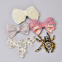 Bricolage 3D à la main perles strass patchs diamant Applique nœud papillon araignée chaussures fleur couture sur cristal Patch pour vêtements