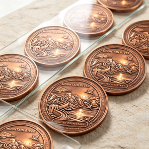 Medalla de cobre redonda de 1 onza con relieve de alta definición de la Gran Muralla de Montaña-Río, edición limitada, para colección - Product Image 6