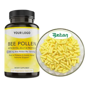 Kapsul organik alami kualitas tinggi suplemen Royal Jelly Bee serbuk sari bubuk 200 Mg 1000mg kapsul lembut