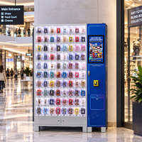 Distributeur automatique de jouets artistiques à 80 compartiments avec lecteur de cartes et télécommande, livraison sans chute, casier transparent