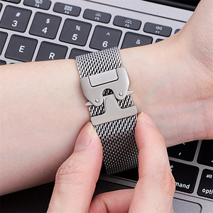 Correa de malla milanesa de acero inoxidable con hebilla de paracaídas de 22 mm para reloj <span class=keywords><strong>Huawei</strong></span>, correa para reloj inteligente Garmin, para reloj Xiaomi S5 - Product Image 4