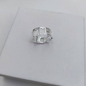 Personalisierter Ring mit Namensgravur für Damen und Herren aus Edelstahl, verstellbarer Namensring, individueller Schmuck - Product Image 6