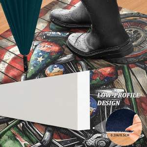 Alfombra de Entrada para Motocicleta Americana, 32x20 Pulgadas, de Poliéster, Moderna, Antideslizante, para Interiores y Exteriores, Diseño de Perfil Bajo - Product Image 1