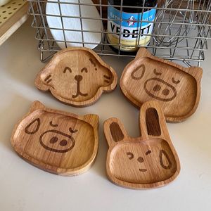 Animal Shape Rubberwood Dipping <b>Sauce</b> Plate Cartoon Design For Party And Tea Drinking - Product Image 1