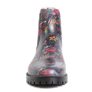 <span class=keywords><strong>Bottes</strong></span> <span class=keywords><strong>de</strong></span> <span class=keywords><strong>pluie</strong></span> pour femmes YL-1403, <span class=keywords><strong>de</strong></span> haute qualité, <span class=keywords><strong>vintage</strong></span>, antidérapantes, avec impression couleur, imperméables, à la cheville - Product Image 3