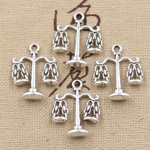 دلايات ليبرا ساحرة للعدالة 22x17 أنتيكة تيبيتين لون فضي دلايات مجوهرات صناعة يدوية تصنعها بنفسك - Product Image 3