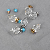 Bouteille miniature sculptée en cristal en forme de riz, flacon de parfum, pendentif pour cheveux de bébé, breloque pour bracelet et collier, forme conique