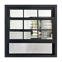 Ventanas de Guillotina Dobles de Aluminio con Doble Acristalamiento Negro para Construcción, Diseño Nuevo 2026