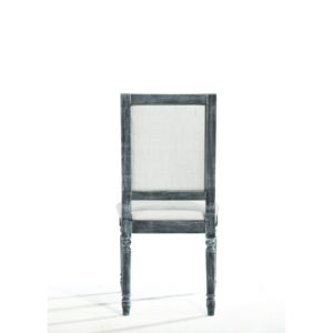 Chaise d'appoint en lin crème et finition grise patinée DB Leventis pour la salle à manger - Product Image 4