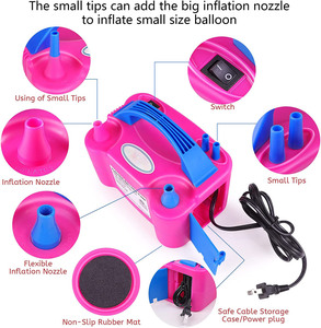 Pompa Elettrica Portatile a Doppio Ugello per <span class=keywords><strong>Palloncini</strong></span>, Rosso Rosa, 110V 600W, <span class=keywords><strong>Gonfiatore</strong></span> Elettrico per Decorazioni - Product Image 5