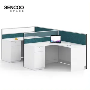 Mesa de escritório modular nova com 4 funcionários, estação de trabalho para escritório, 4 funcionários, atacado