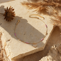 Bracelets de mode artisanaux en perles de rocaille en forme de cœur, plaqués or 18 carats, ajustables, style bohème, délicats, pour femmes