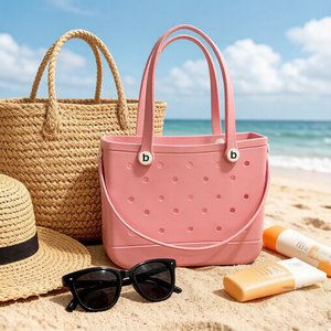 Bolsa de Praia de Borracha <span class=keywords><strong>EVA</strong></span> com 3 Alças, Impermeável, para Viagem, Mulheres, Verão, Bolsa de Praia Lavável, Bolsa de Mão Aberta - Product Image 2