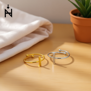 Anello in acciaio inossidabile con lettera I, gioiello alla moda, misura 6 mm, per donna e uomo - Product Image 3