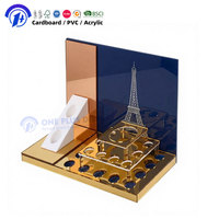 Support d'affichage en acrylique transparent sur 4 niveaux personnalisé avec éclairage LED, présentoir de comptoir en acrylique pour cosmétiques et électronique