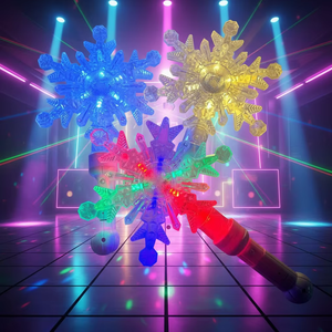 Richshining Logo personnalisé <span class=keywords><strong>flocon</strong></span> <span class=keywords><strong>de</strong></span> neige bâton lumineux-accessoires <span class=keywords><strong>de</strong></span> fête à LED en vrac accessoires <span class=keywords><strong>de</strong></span> concert Flash pour le nouvel an retour à l'école - Product Image 1