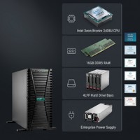 Servidor Torre HPE ProLiant ML110 Gen11 Nuevo, con un Solo Socket, Procesador Intel Xeon Escalable, 16GB de RAM, para Banco de Datos y Estación de Trabajo