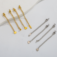 HONGTONG 10 pièces fermoirs mousquetons en acier inoxydable avec chaînes d'extension pour la fabrication de bijoux DIY, bracelets et colliers