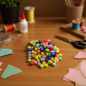 Perline per Artigianato 4x7mm Multicolore Lettere A-Z 17g - Product Image 2