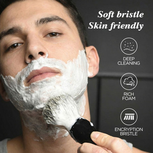 Pennello da <span class=keywords><strong>Barba</strong></span> con Etichetta Privata Laotang, Regalo per <span class=keywords><strong>Uomo</strong></span>, Setole Sintetiche Morbide, Manico in ABS per <span class=keywords><strong>Rasatura</strong></span> con Sapone - Product Image 3