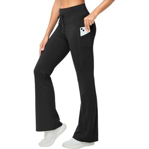 Leggings de Cintura Alta con Bolsillos para Mujer, Pantalones de Yoga Suaves y Elásticos, Pantalones de Deporte con Corte de Campana - Product Image 1