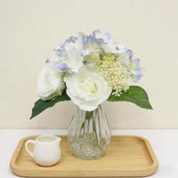 Bunga Mawar Hydrangea Artifisial 2025 Laris Manis dengan Tangkai Vas Kaca Bunga Artifisial Grosir Dekorasi Rumah