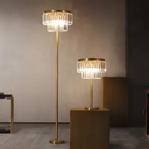 Nordic Crystal Light Luxury Living Room Sofa Bedroom Bedside Study Desk Lamp American Style Hotel Floor Lamp