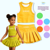 Ensemble deux pièces en coton Ruidian, haut dos nageur et jupe color block, tenue d'été pour enfants, logo personnalisé, vêtements de sport respirants pour filles